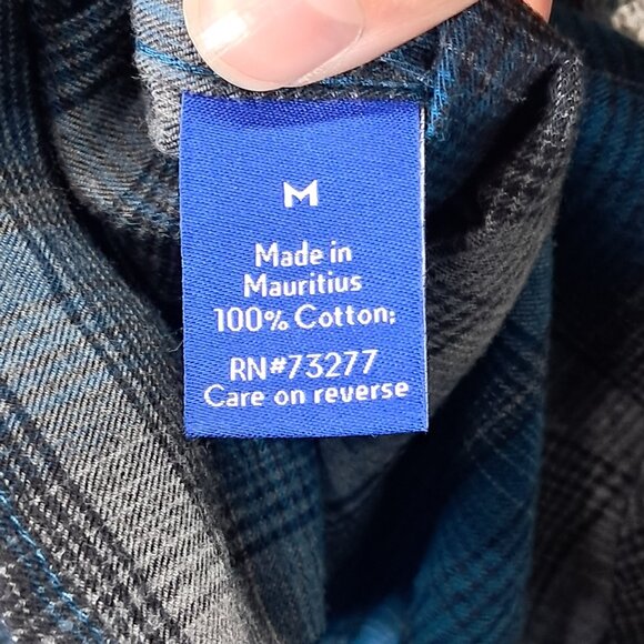 Apt.9 Men's Button Down Shirt Soft Touch Flannel Blue Medium - Picture 8 of 13